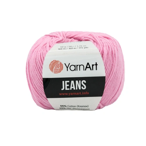 Пряжа YarnArt 'Jeans' 50гр 160м (55% хлопок, 45% полиакрил) (20 розовый)