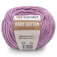 Пряжа YarnArt 'Baby Cotton' 50гр 165м (50% хлопок, 50% акрил) (415 сиреневый)