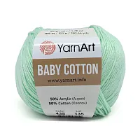 Пряжа YarnArt 'Baby Cotton' 50гр 165м (50% хлопок, 50% акрил) (435 светло-зеленый)