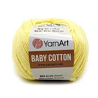 Пряжа YarnArt 'Baby Cotton' 50гр 165м (50% хлопок, 50% акрил) (431 пыльно-желтый)