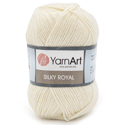 Пряжа YarnArt 'Silky Royal' 50гр 140м (35% шелковая вискоза, 65% шерсть мериноса) (430 молочный)