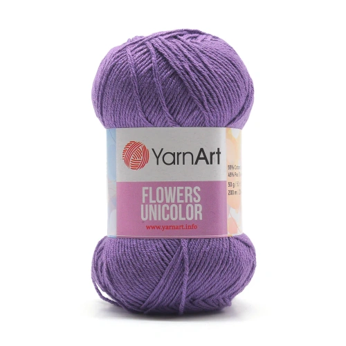 Пряжа YarnArt 'Flowers Unicolor' 50гр 200м (55% хлопок, 45% полиакрил) (748 лавандовый)