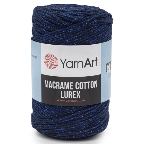 Пряжа YarnArt 'Macrame cotton Lurex' 250гр 205м (75% хлопок, 13% полиэстер, 12% металлик) (740 синий)