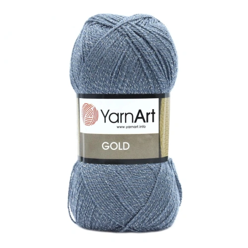 Пряжа YarnArt 'Gold' 100гр 400м (92% акрил, 8% металлик) (9044 серый)