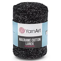 Пряжа YarnArt 'Macrame cotton Lurex' 250гр 205м (75% хлопок, 13% полиэстер, 12% металлик) (723 черное серебро)