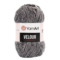 Пряжа YarnArt 'Velour' 100г 170м (100% микрополиэстер) (858 серый)